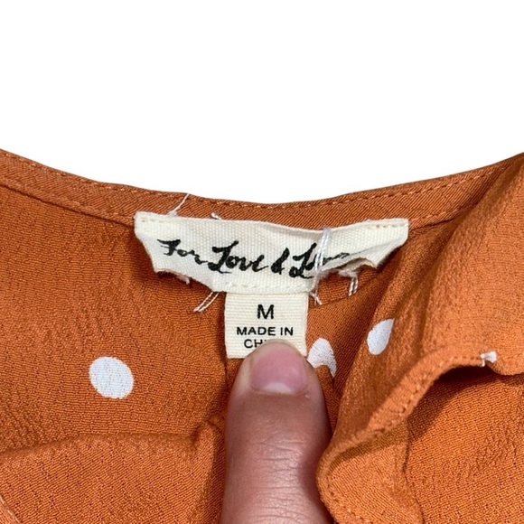 For Love & Lemons Copper Natalia Polka Dot Ruffle Midi Dress Women’s M - Picture 5 of 9